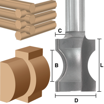 Fingernail Router Bits 1-1/2" Bead x 1/2" shank | EAGLE AMERICA