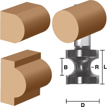 1/4" Bullnose Router Bits 3/4" CL  x 1/4" shank | MLCS
