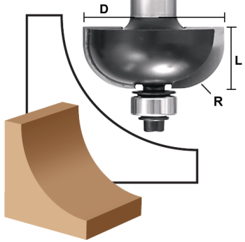 1/4" Cove Router Bits 1" LD x 1/2" CL x 1/4" shank | MLCS