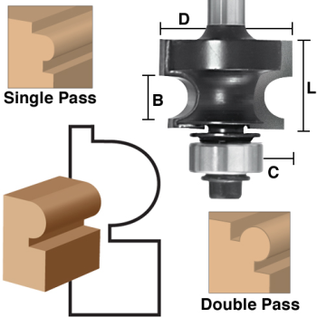 Edge Beading Router Bit 1/4 X 1/4" Shank