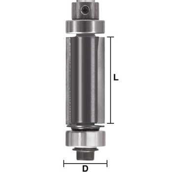 Double Bearing 1/2" Flush Trim Router Bits 1" CL x 1/4" shank | MLCS