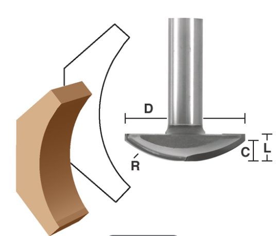 Cove Molding Router Bits 3/8" CD x 2-3/4" LD x 1/2" shank | EAGLE AMERICA