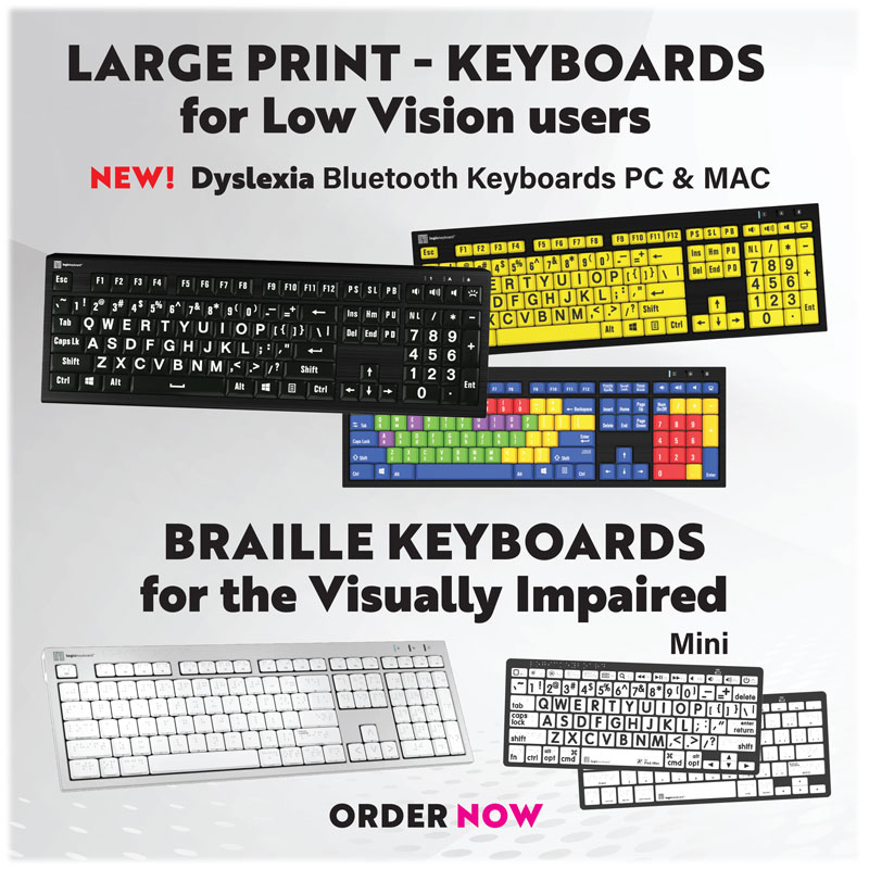Keyboards for low vision and blind