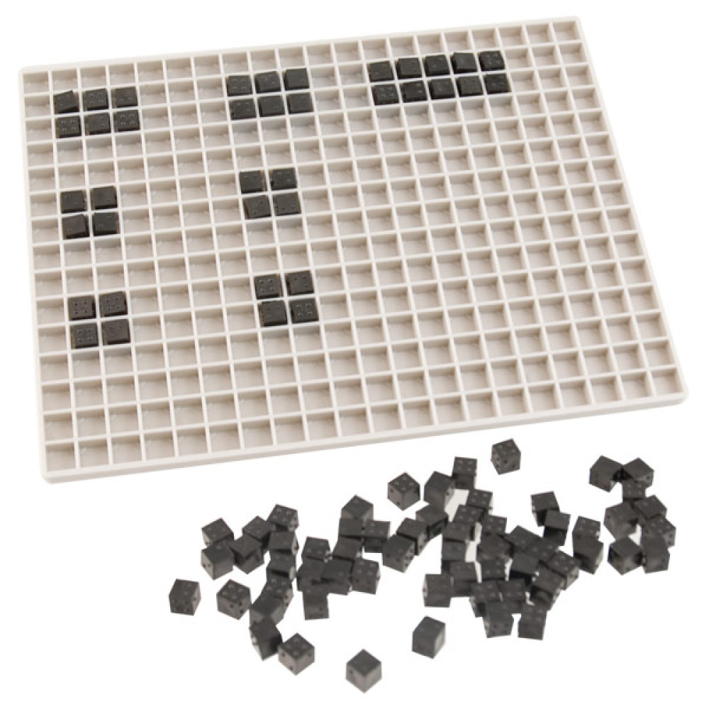 Braille Math Teaching Slate and Cubes Kit for Blind and Low Vision