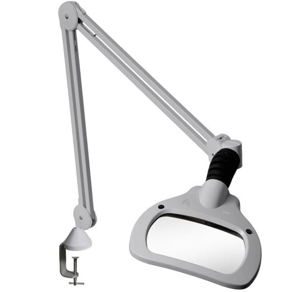WAVE LED Magnifier- 30in Arm- 3.5D 1.88x- Clamp- Grey