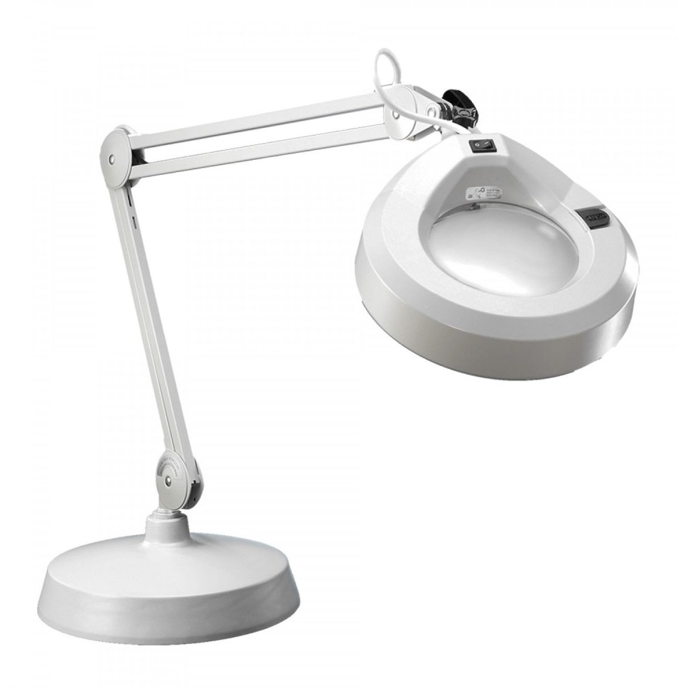 KFM Magnifier Lamp-30in Arm-5D 2.25x-Weighted Base-Grey