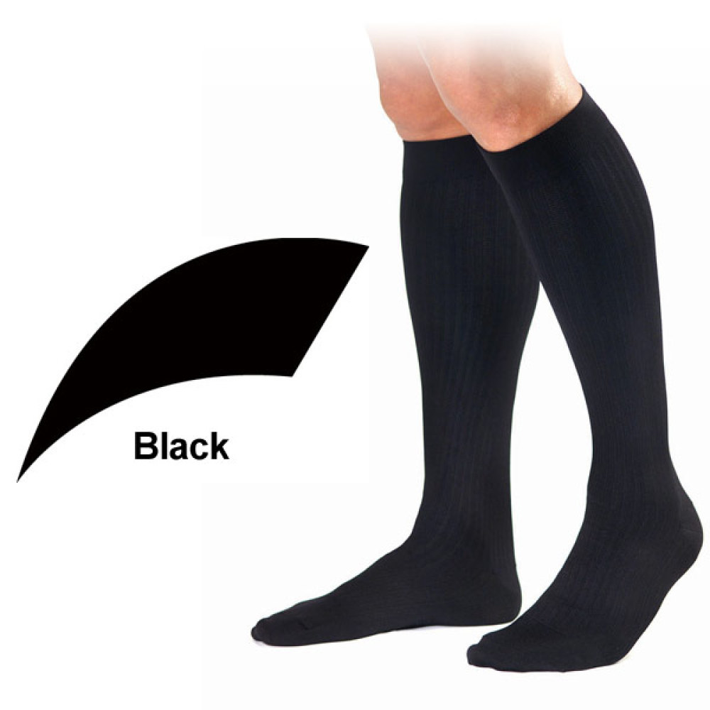 Mens Dress 8-15mmhg Knee High- Medium- Black