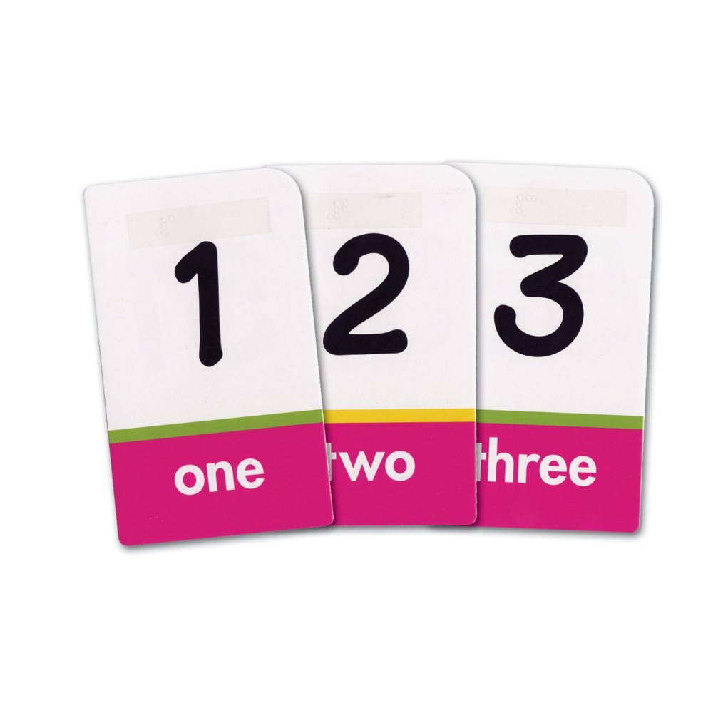 Brailled Low Vision Pocket Flash Cards Numbers