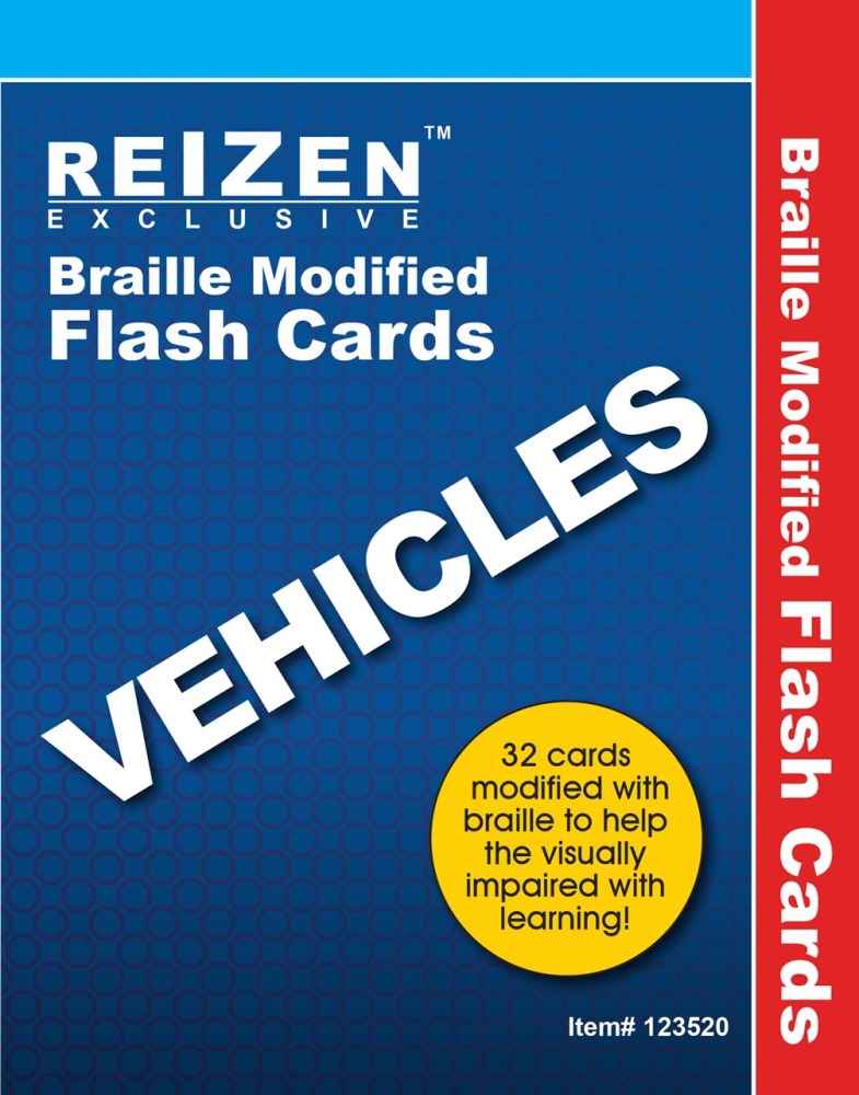 Vehicles Flash Braille Cards