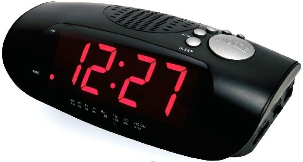 Big .9-inch Number Red LED AM and FM Clock Radio