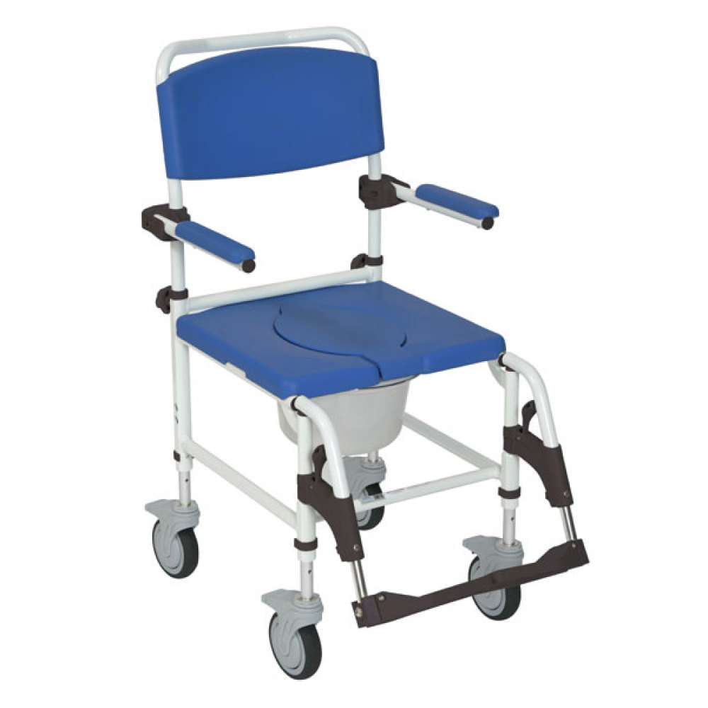 Drive Medical Aluminum Rehab Shower Commode Chair with 5-in Casters