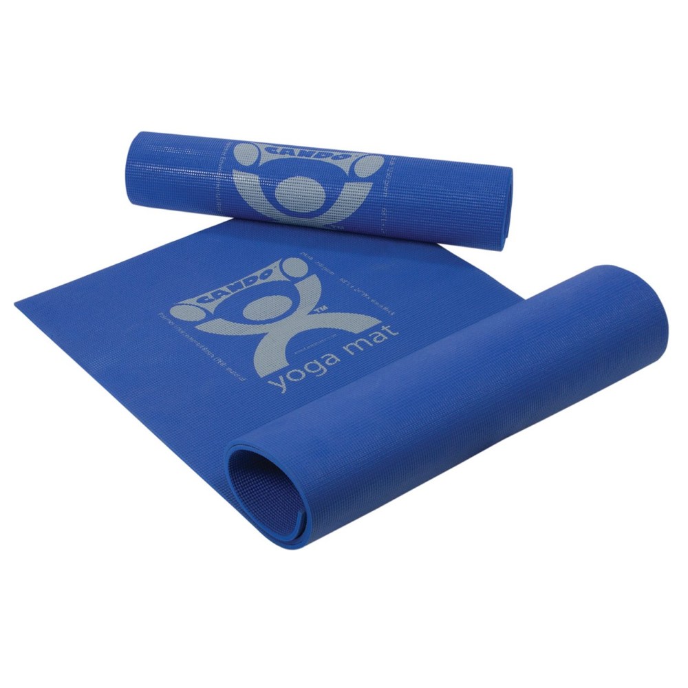 CanDo Roll Up Exercise Mat- Eco-Friendly PER Yoga Mat- Blue