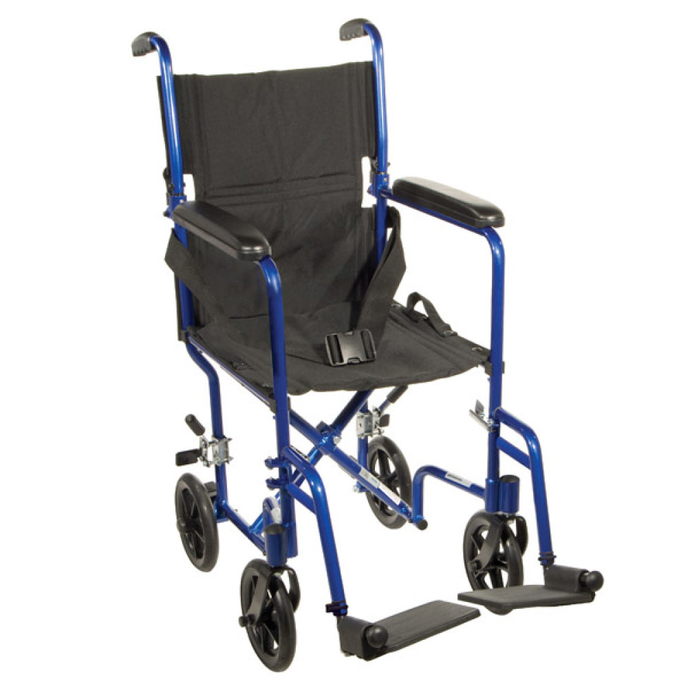Drive Deluxe Lightweight Transport Chair- Blue