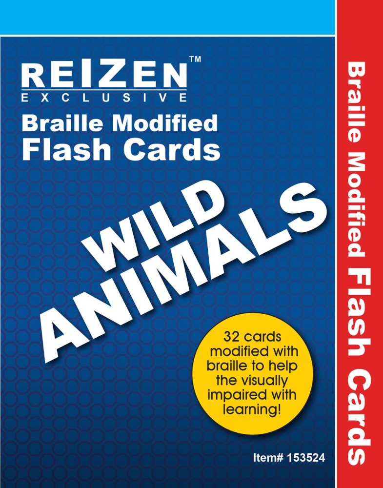 Wild Animals Flash Braille Cards