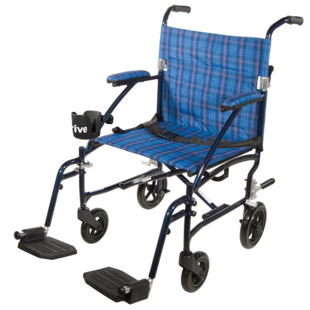 Drive Fly Lite Lightweight Transport Chair- Blue