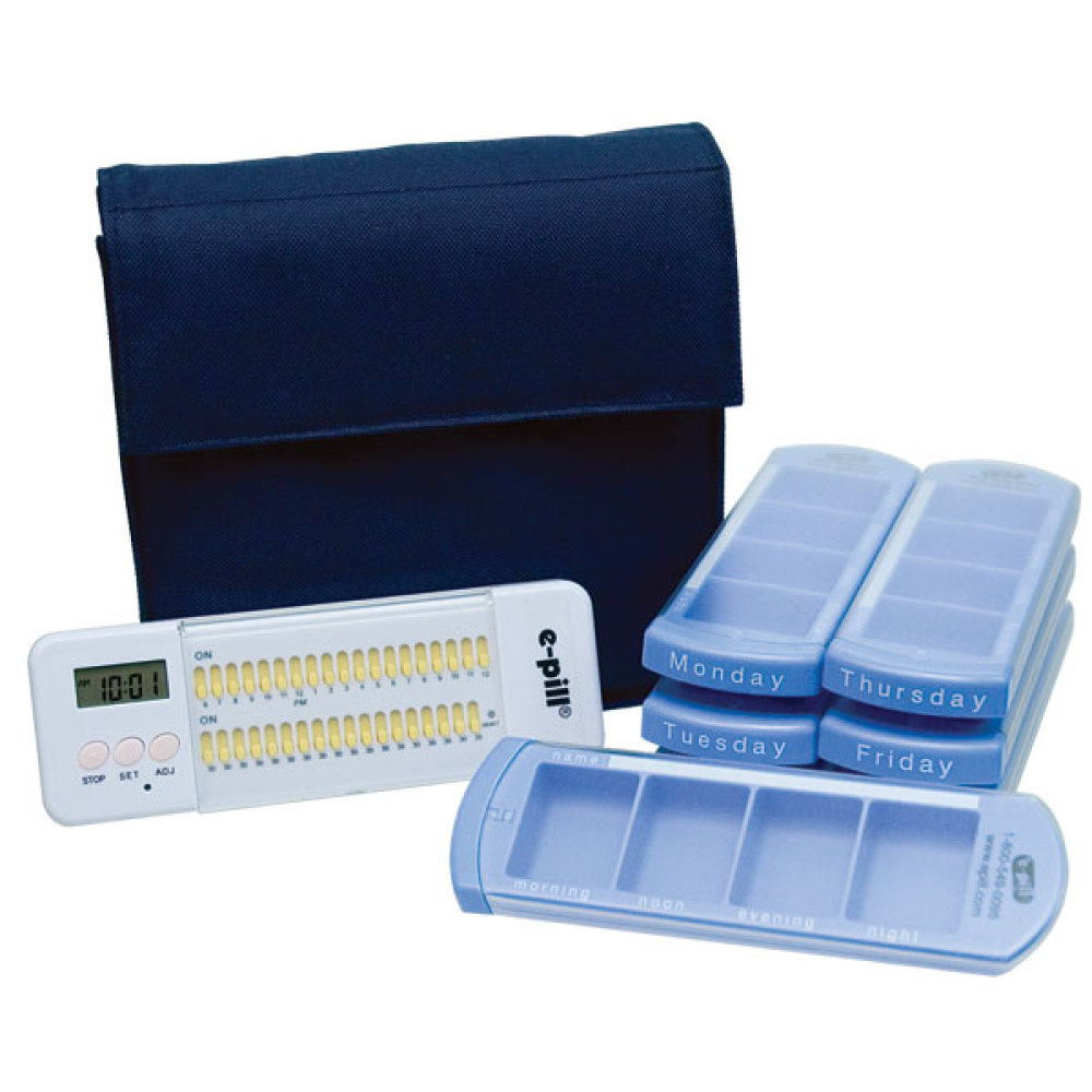 7 Day Medication Organizer System with Multi-Alarm