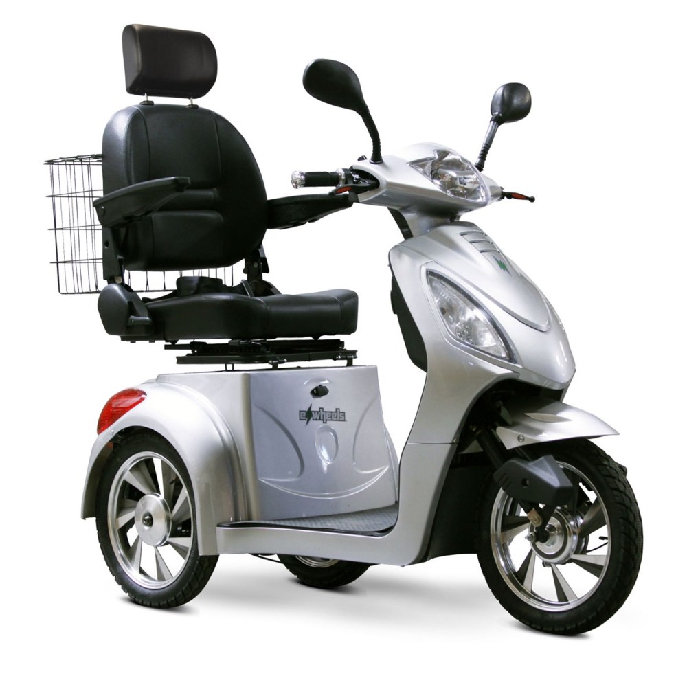 E-Wheels EW-36 3-Wheel Electric Senior Mobility Scooter- Silver