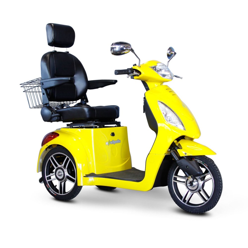 E-Wheels EW-36 3-Wheel Electric Senior Mobility Scooter- Yellow