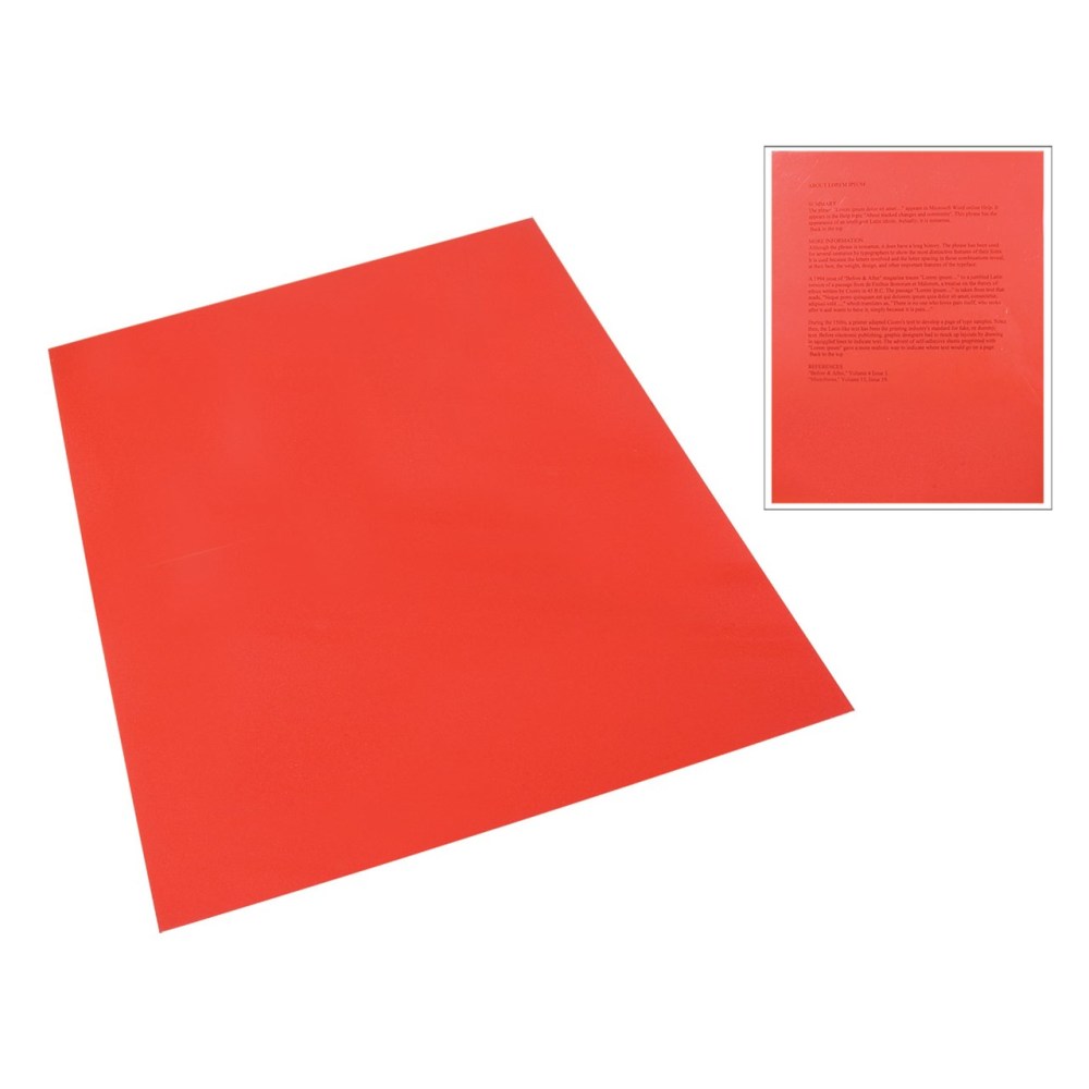 Red Tinted Plastic Reading Sheet