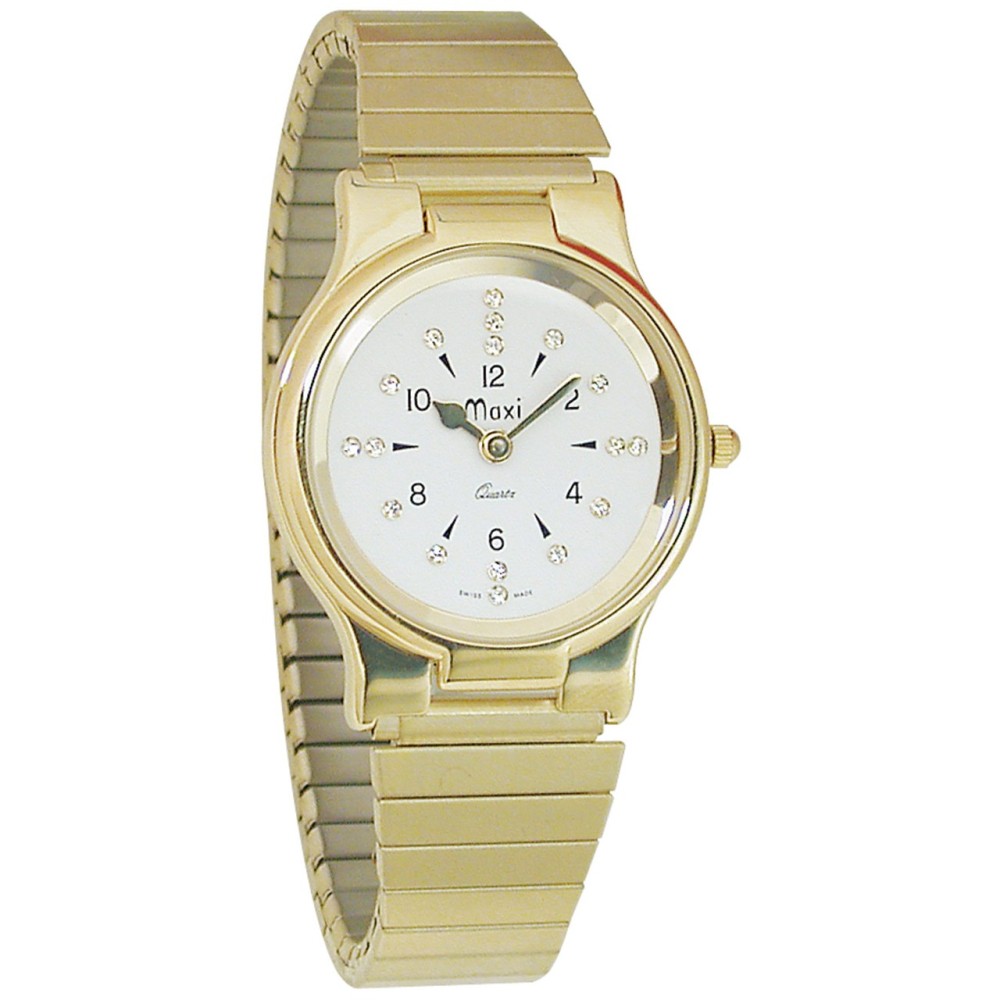 Mens President Gold-Tone Quartz Braille Watch with Gold-Tone Expansion Band