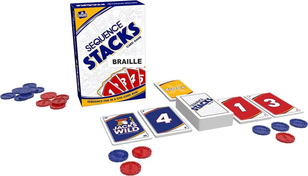 Goliath Sequence Stacks Card Game BRAILLE