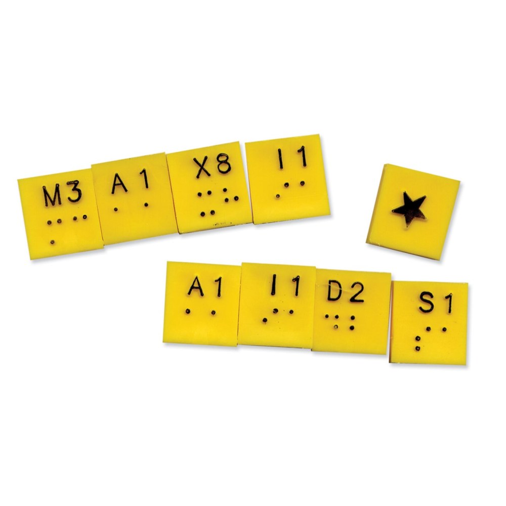 Extra Yellow Tiles- Braille Scrabble- Bag of 100