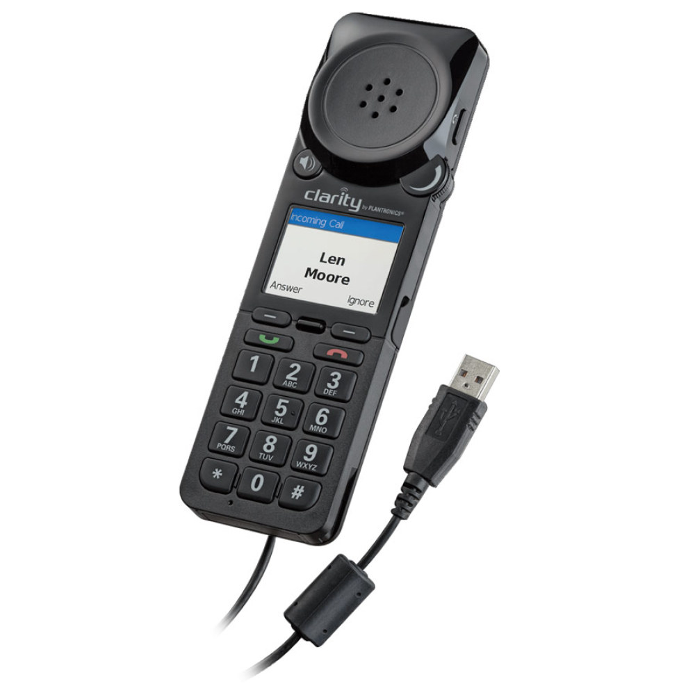 Clarity P-340-M Amplified UC Corded USB Handset Optimized for MS Lync