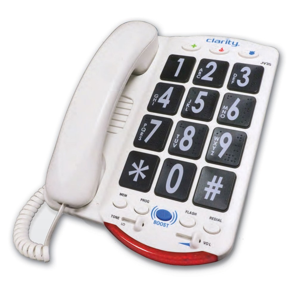 Clarity JV35 50dB Amplified Telephone with Talk Back- Black Buttons
