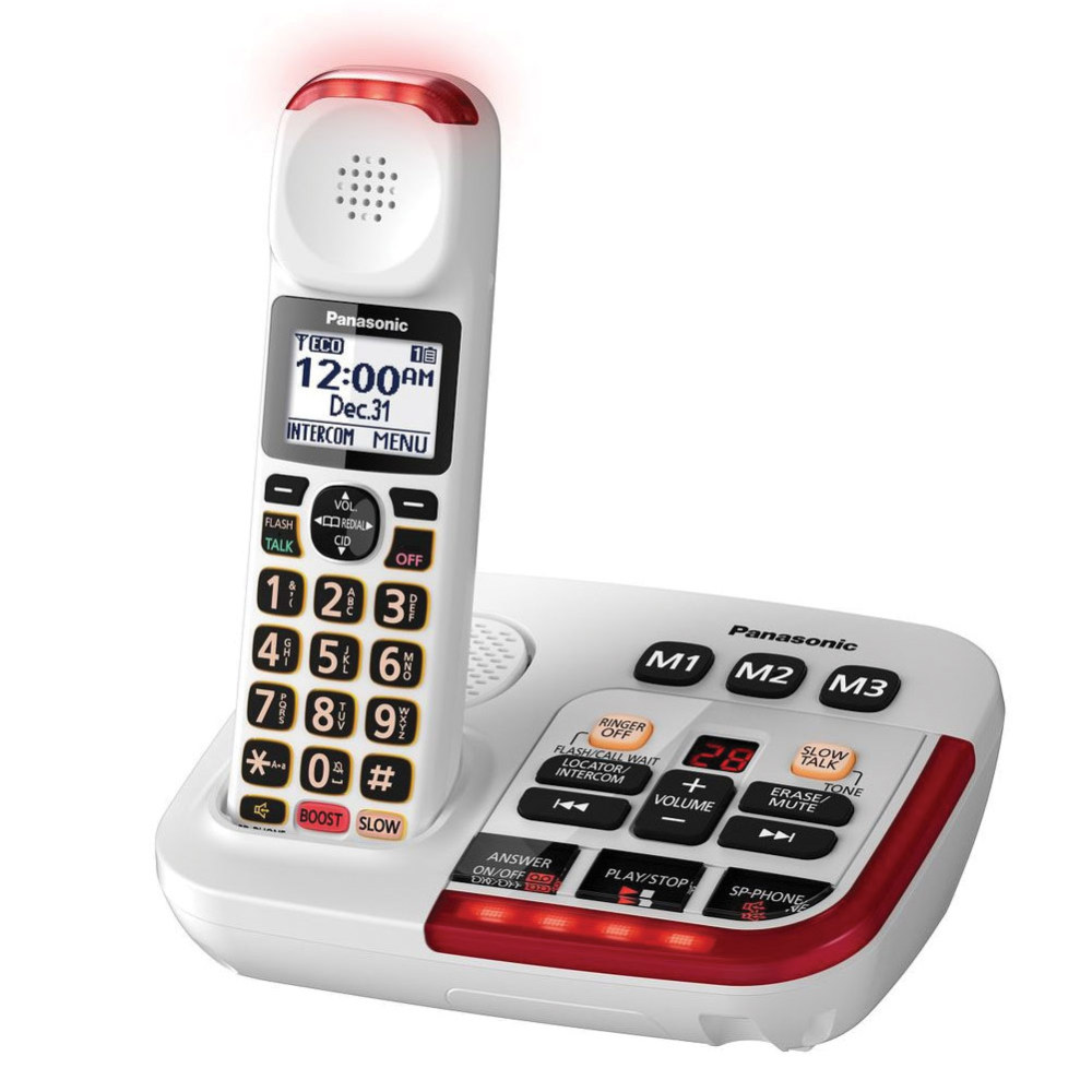 Panasonic KX-TGM420W Amplified Cordless Phone with Answering Machine