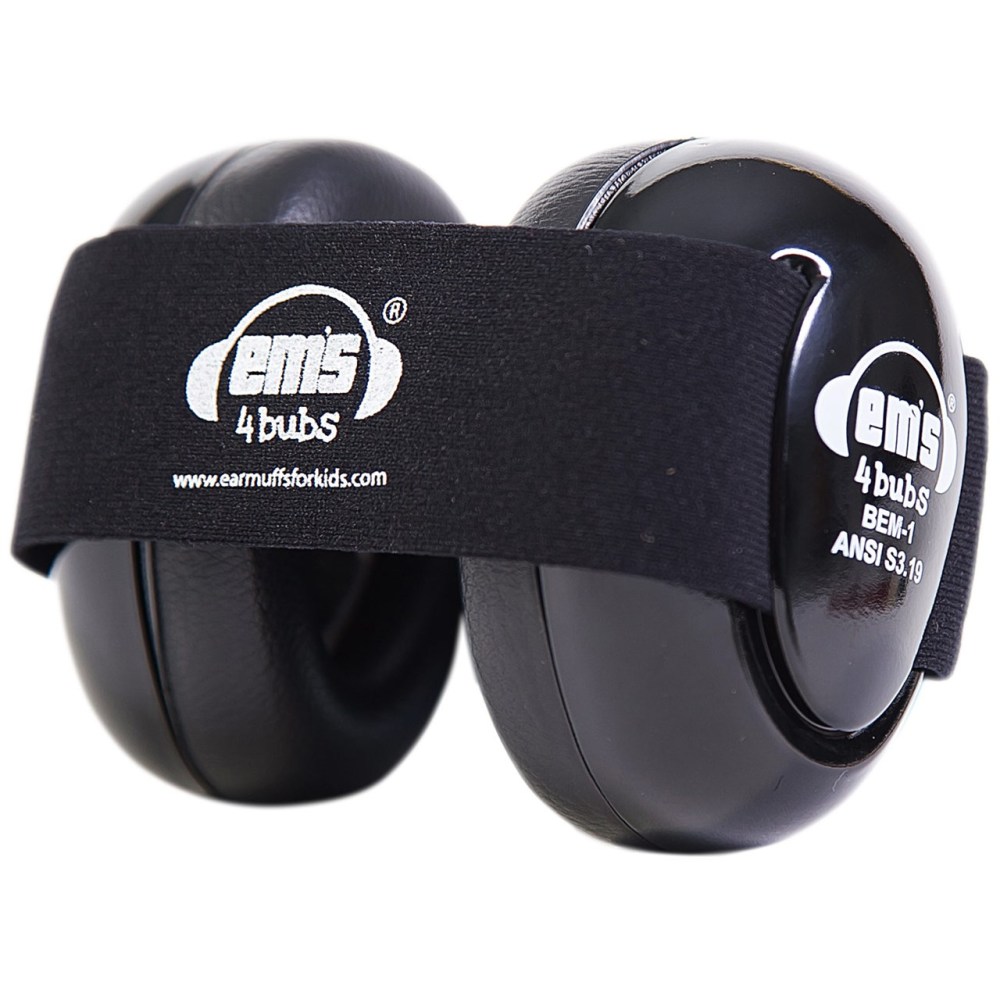 Ems 4 Bubs Baby Hearing Protection Black Earmuffs- Black