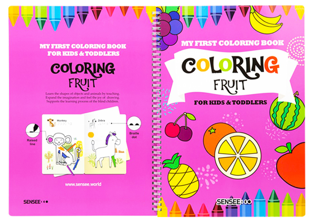 Braille Coloring Fruit Book
