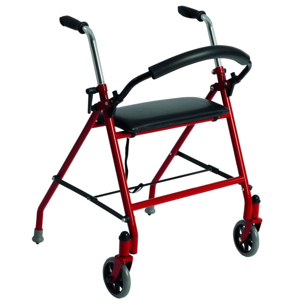 Two Wheeled Walker with Seat- Red