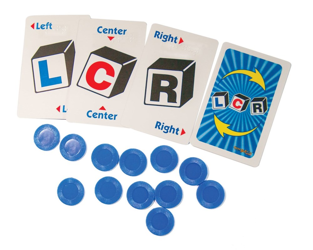 LCR- Left Center Right Braille Card Game