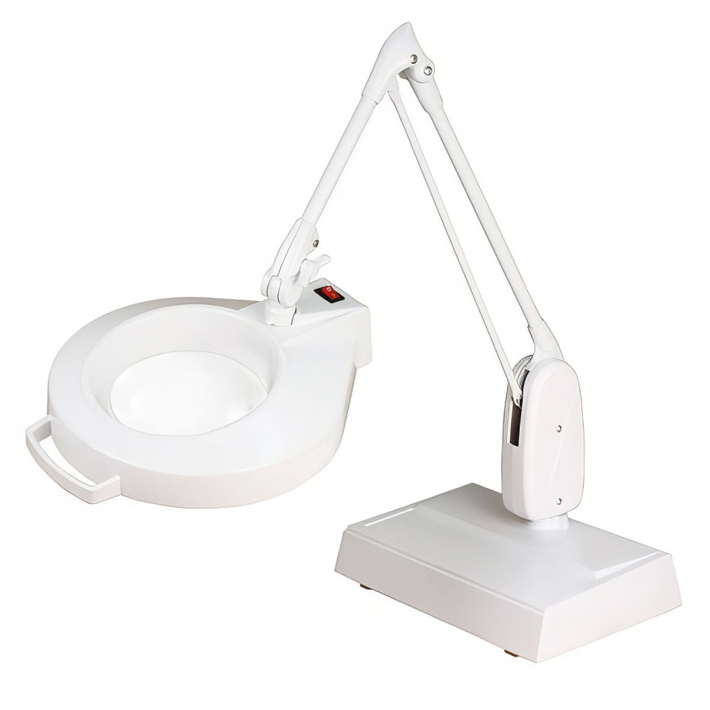 Dazor Circline Desk Base 33-Inch LED Magnifier- 3D 1.75x- White
