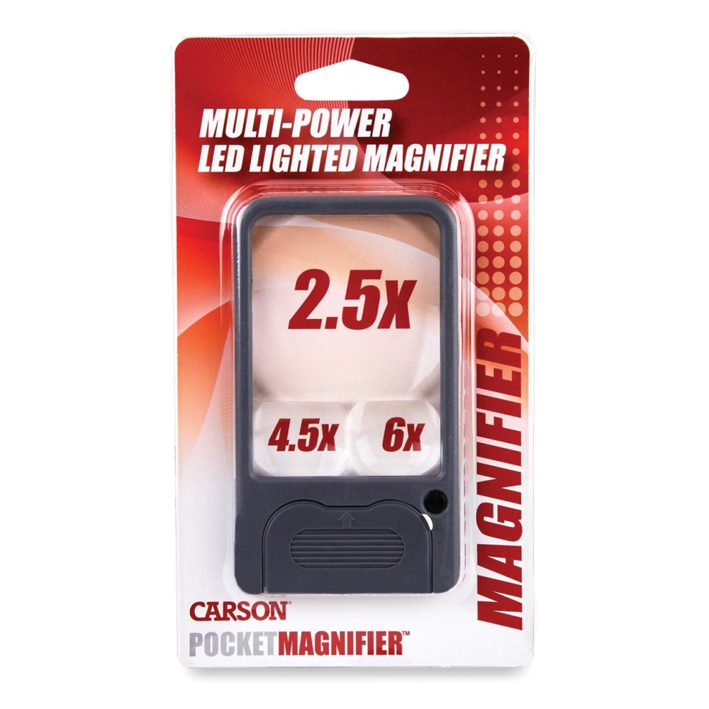 Multi-Power LED Pocket Magnifier- 2.5x-4.5x-6x