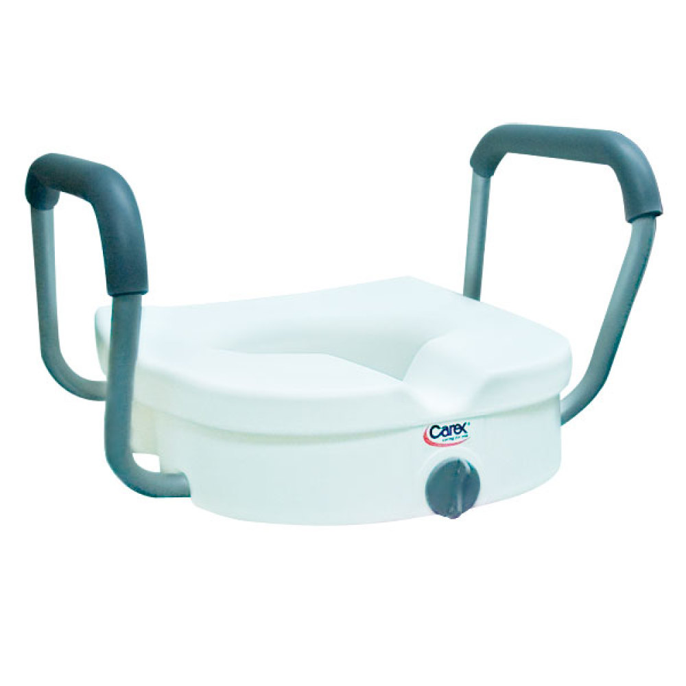 E-Z Lock Raised Toilet Seat with Padded Armrest