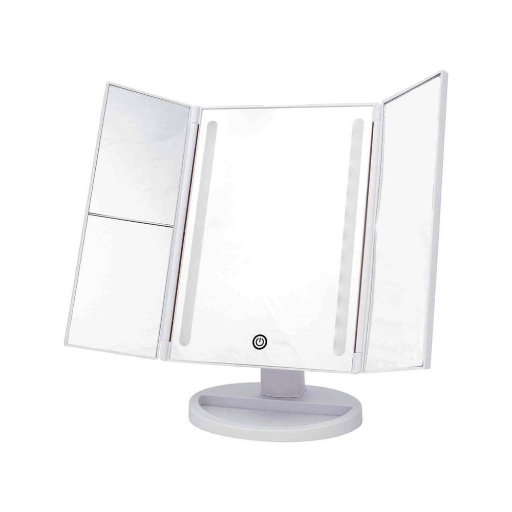 Danielle Tri-Fold LED Mirror- White