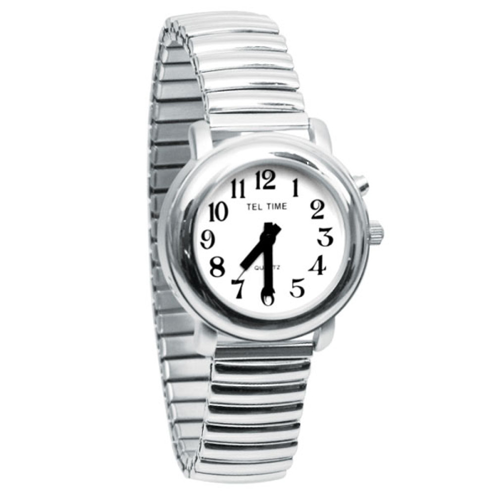 Ladies One Button Talking Watch- Chrome Expansion