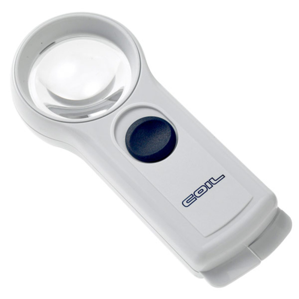 Coil Hand-Held LED Illuminated Magnifier - 9X 32D
