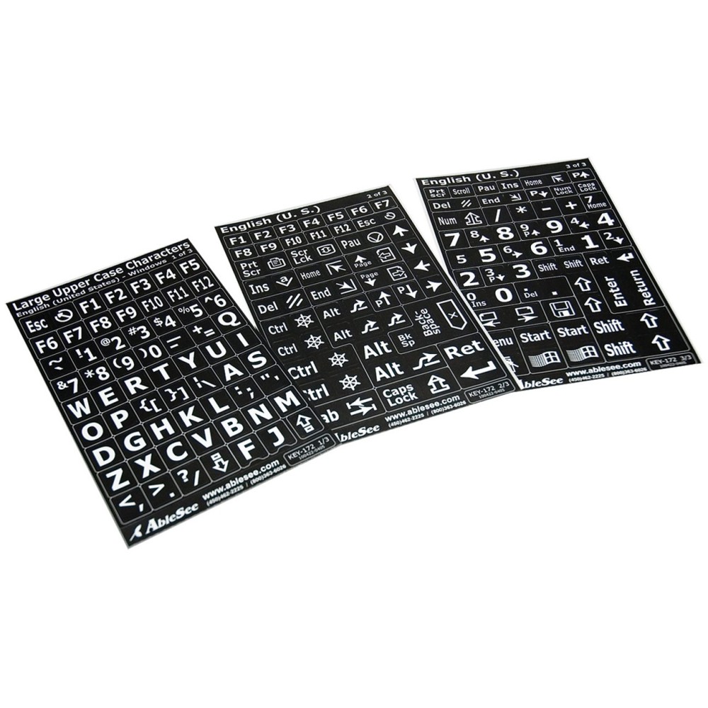Large Print Keyboard Labels- White on Black