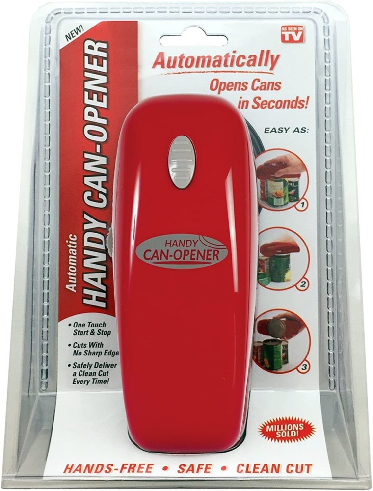 One Touch Hands Free Automatic Can Opener- Red