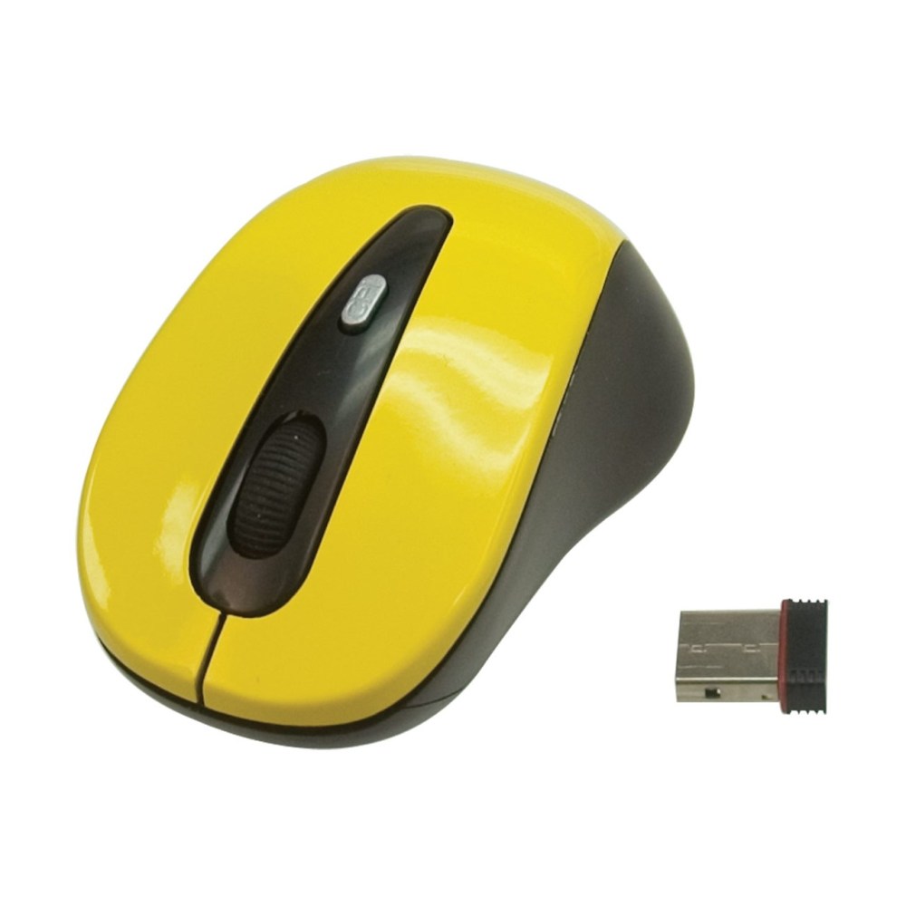 Wireless 2.4GHz USB Optical Mouse- Yellow
