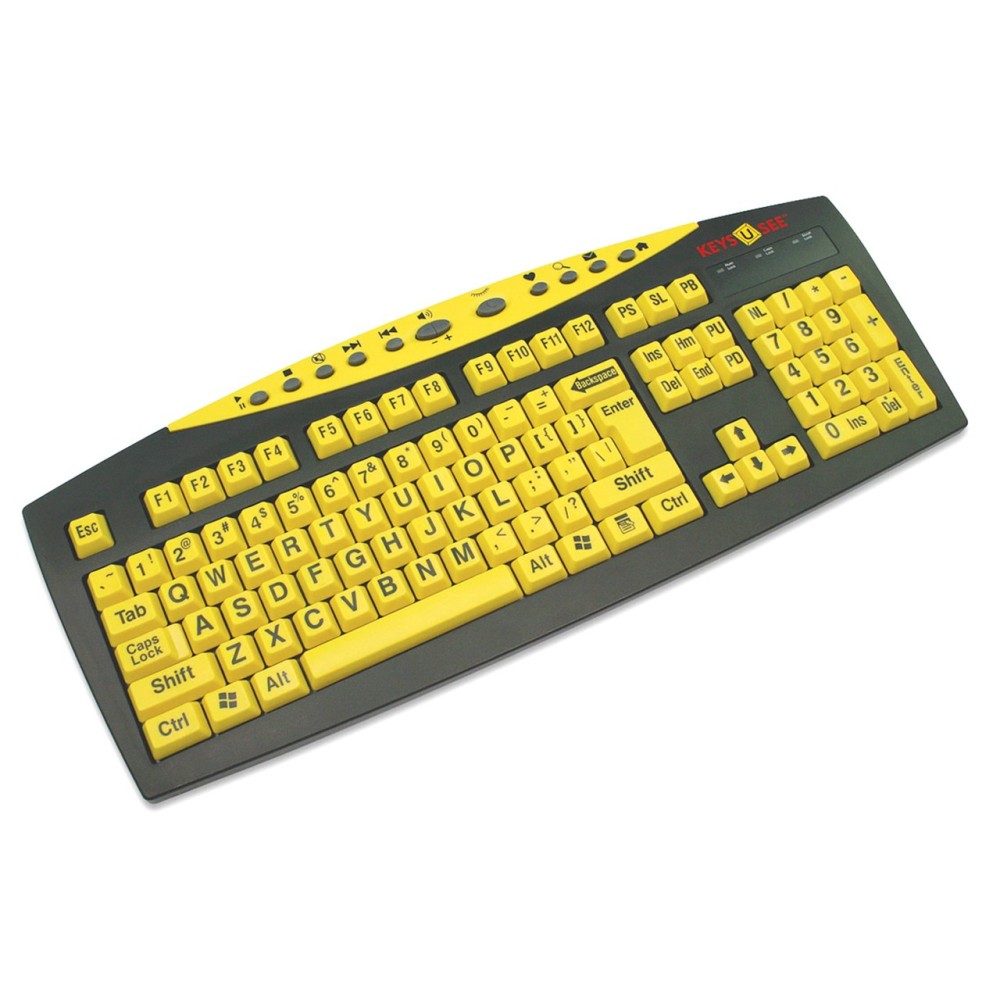 Keys-U-See Large Print Keyboard-Yellow w-Blk Print