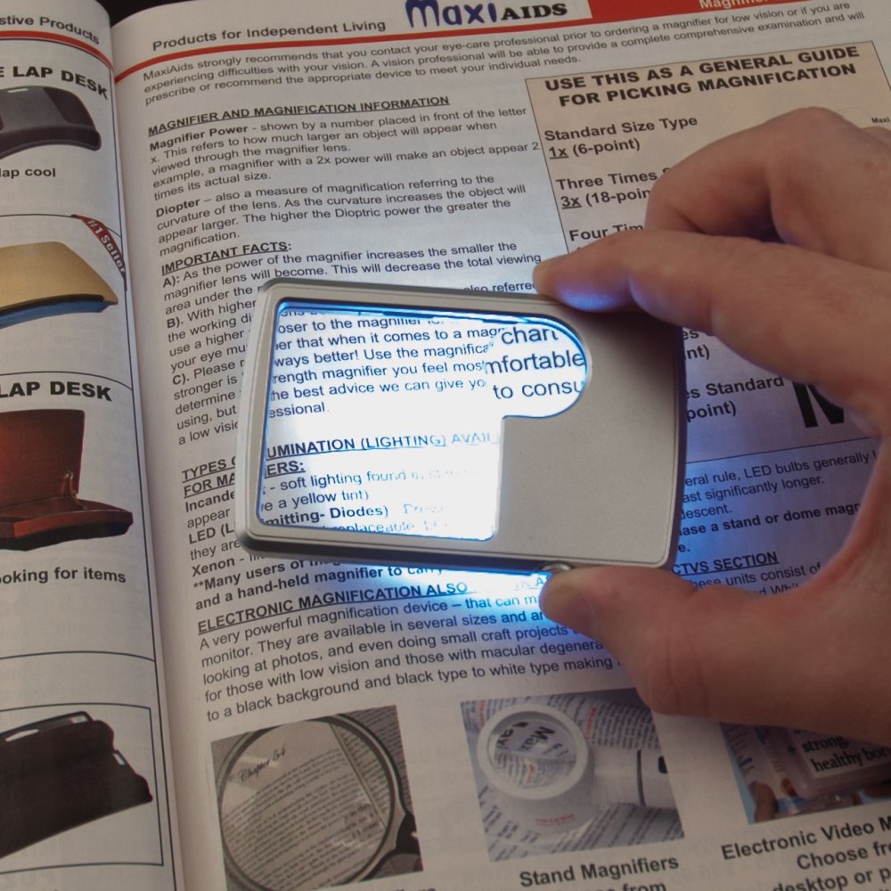 Credit Card Size Dual Power LED Magnifier- 3x + 6x