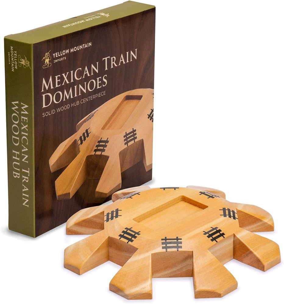 Wooden Hub Centerpiece for Mexican Train Dominoes Game