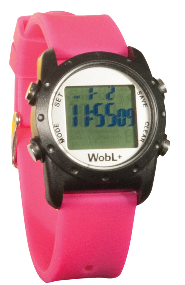 WobL+ 9-Alarm Vibrating Waterproof Reminder Watch- Pink