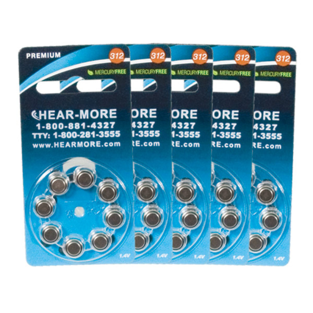 HearMore Hearing Aid Batteries- Size 312- Ctn-40