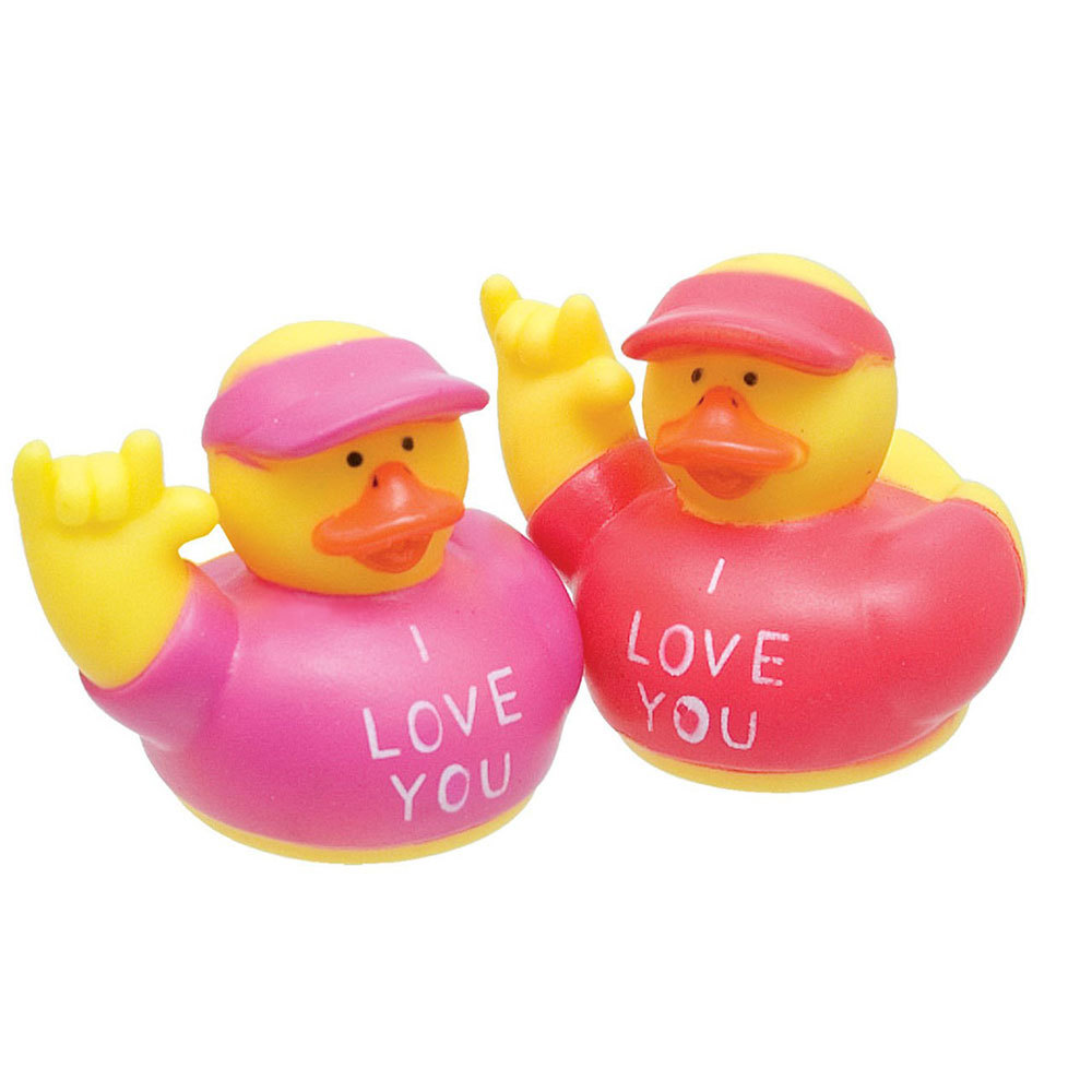 ILY I Love You Rubber Ducks -2 in a bag