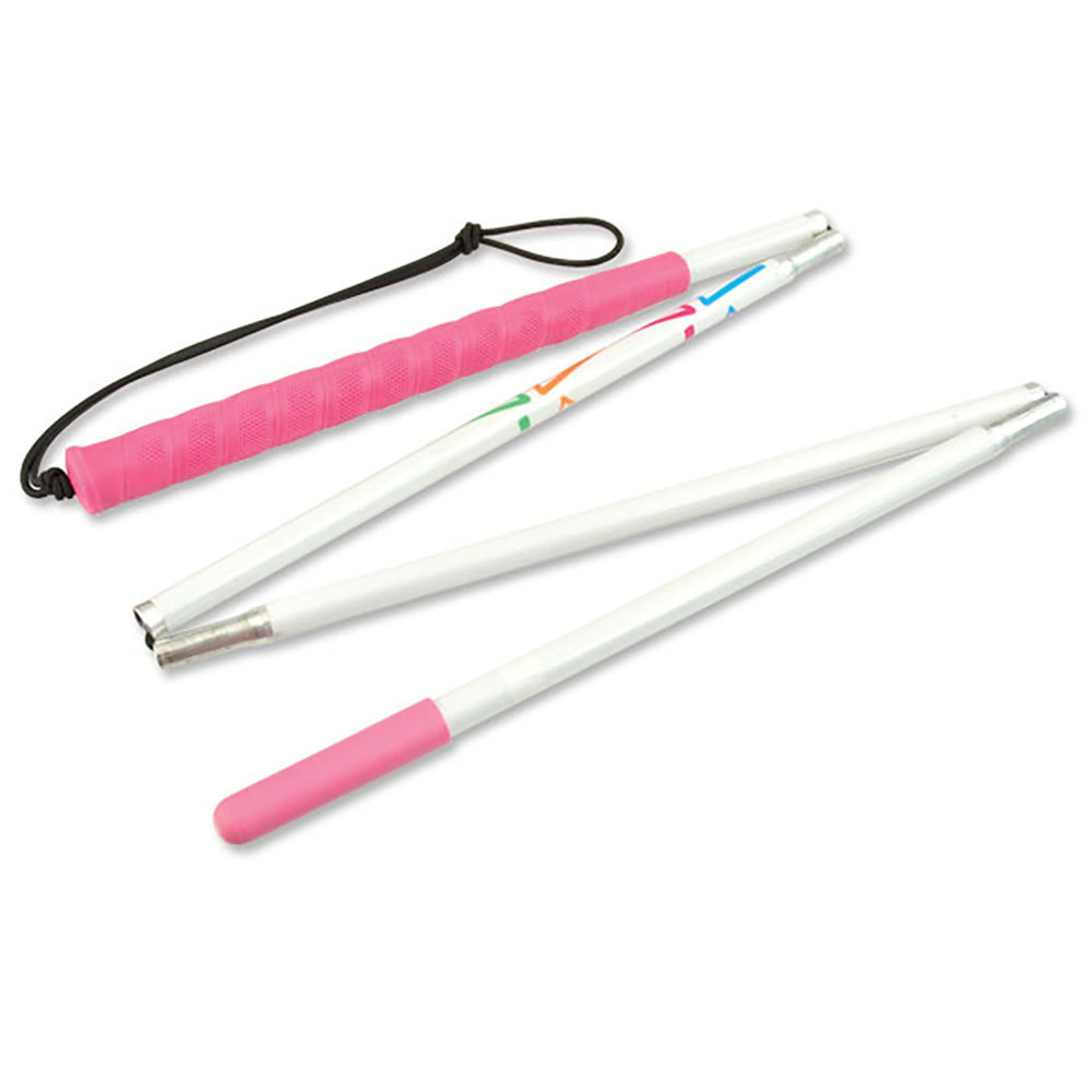 Ambutech HiLites Pink 4-Sec 50-in Aluminum Folding Cane- Pencil Tip