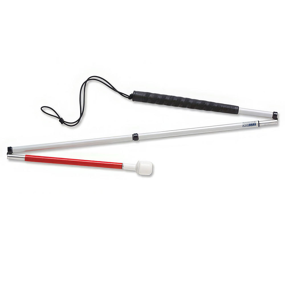 Graphite 4-Section Folding Cane- Marshmallow Roller- 52-in